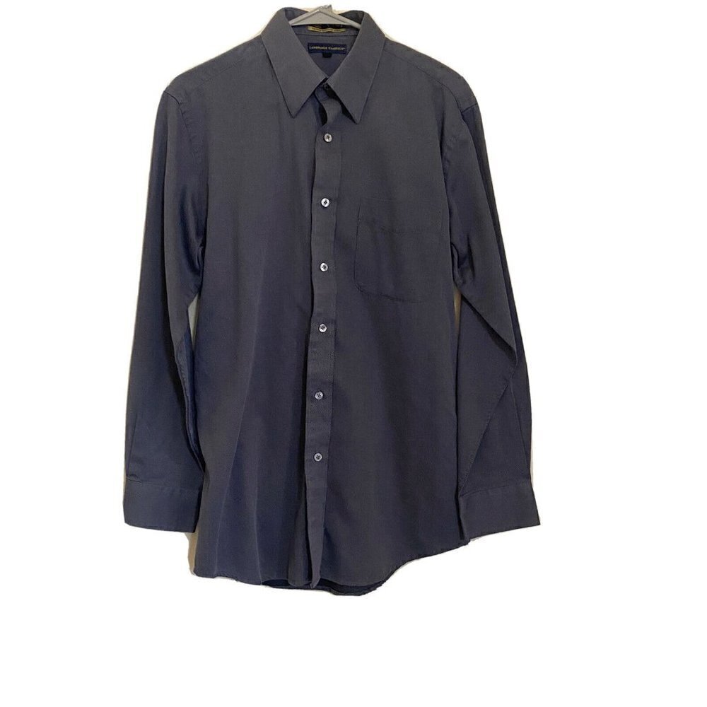 Cambridge Classic Men's Shirt Sz.15.5 32/33 Gray Button Down Long Sleeve